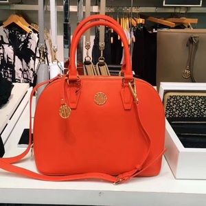 DKNY large red Bryant park saffiano women handbag